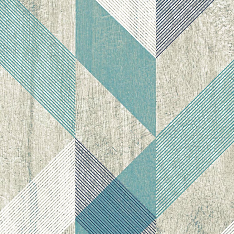 SPACES Essentials Blue Geometric Printed Cotton King Quilt - 224x270cm