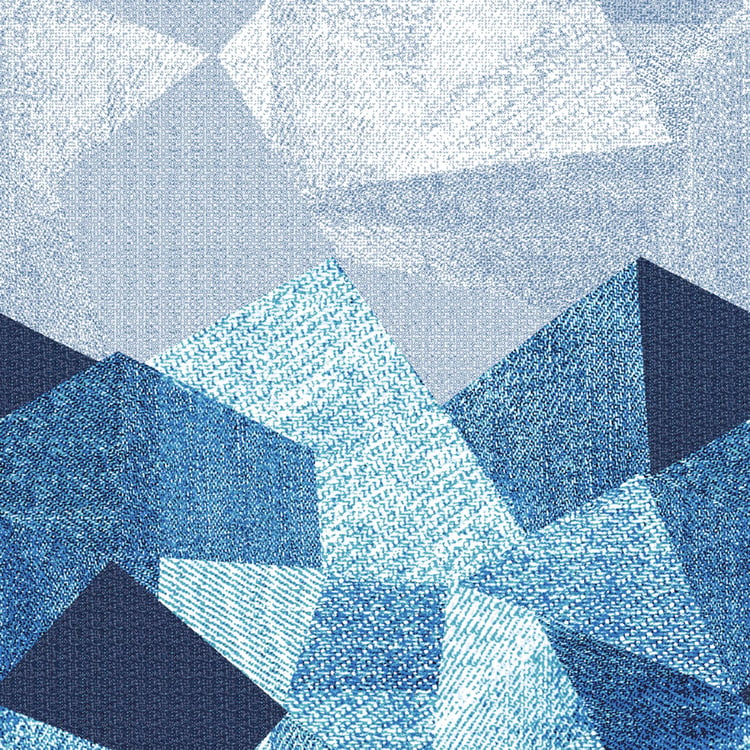 SPACES Occasions Blue Geometric Printed Cotton King Quilt - 224x270cm