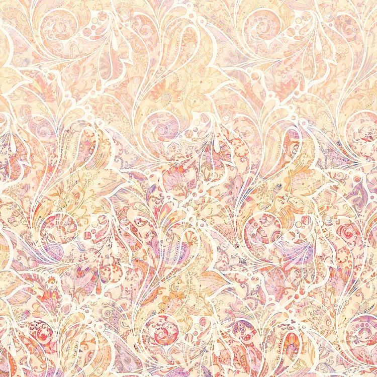 SPACES Occasions Peach Floral Printed Cotton Double Quilt- 224x270cm