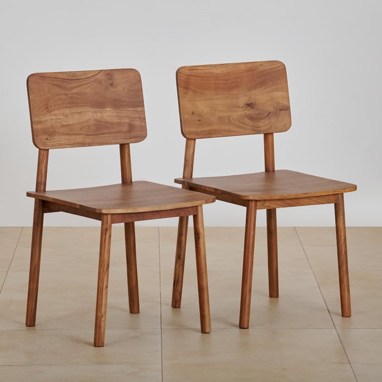 Urban Wood Dining Chair Apple Wood Colour - Set of 2