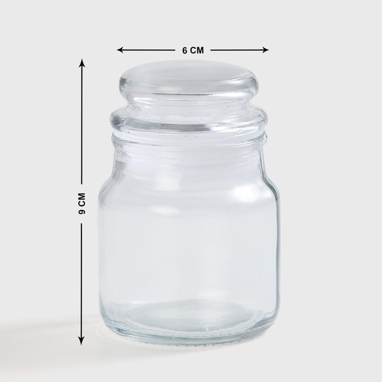 Spinel Fierie Transparent Glass Jars With Lids - 100ml - Set of 4
