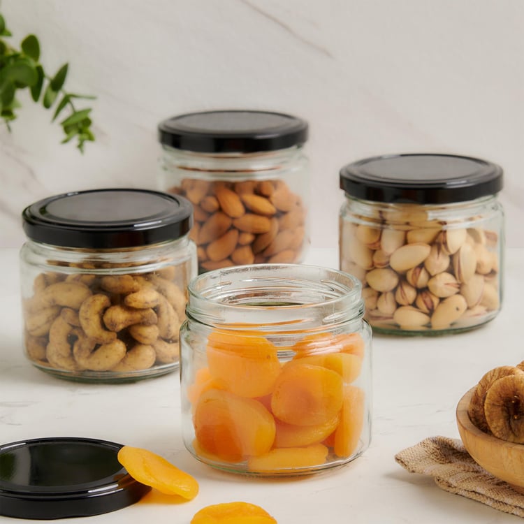 Tuscany Set of 4 Glass Jars - 350ml