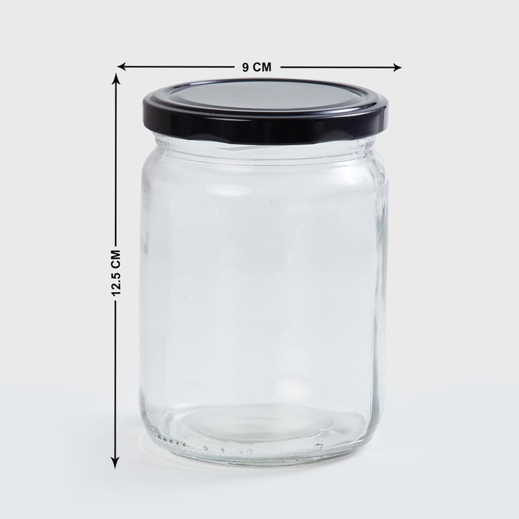 Spinel Fierie Transparent Glass Jar With Lid - 550ml - Set of 2