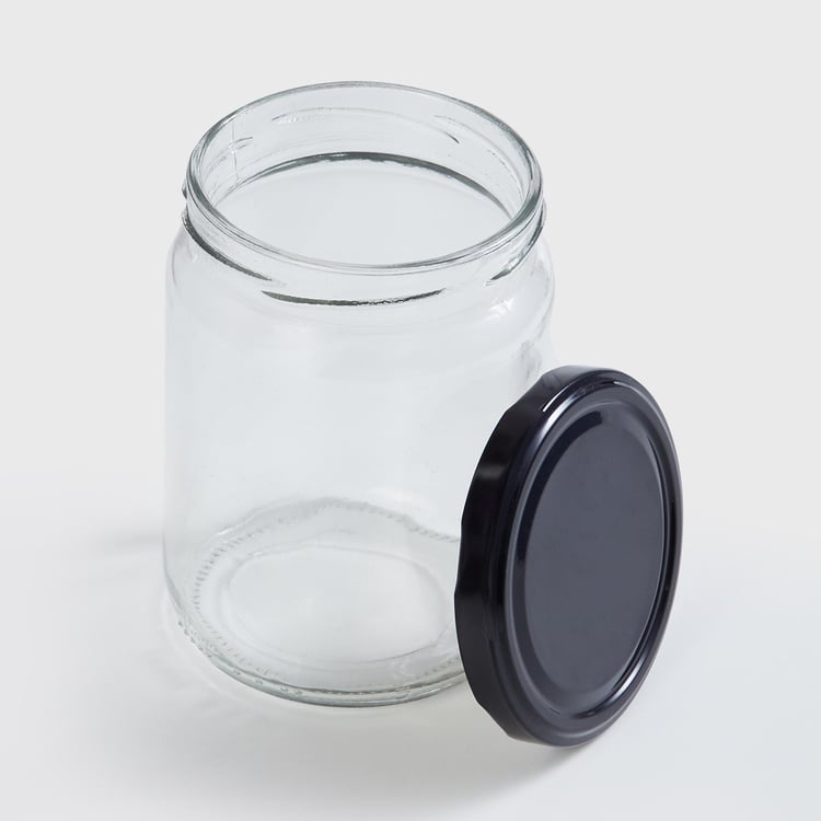 Spinel Fierie Transparent Glass Jar With Lid - 550ml - Set of 2