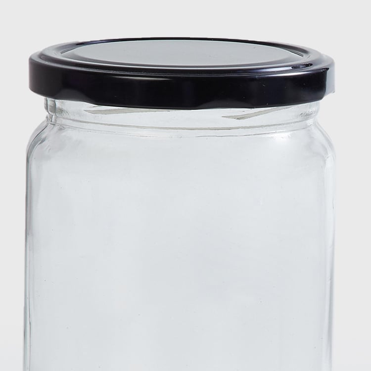 Spinel Fierie Transparent Glass Jar With Lid - 550ml - Set of 2