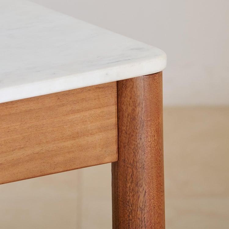 Urban Wood Marble Top 6-Seater Dining Table - Brown