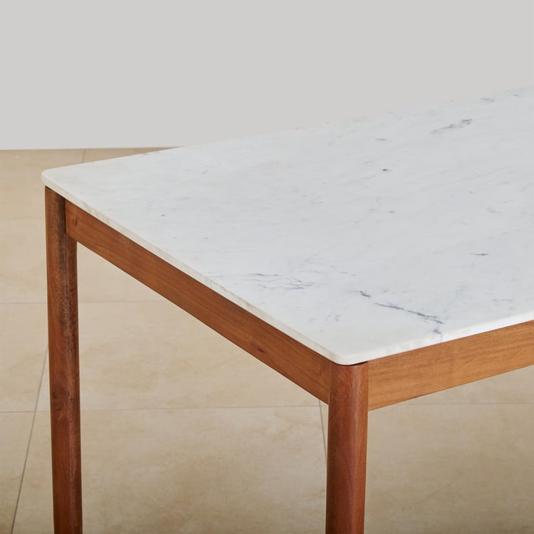 Urban Wood Marble Top 6-Seater Dining Table - Brown