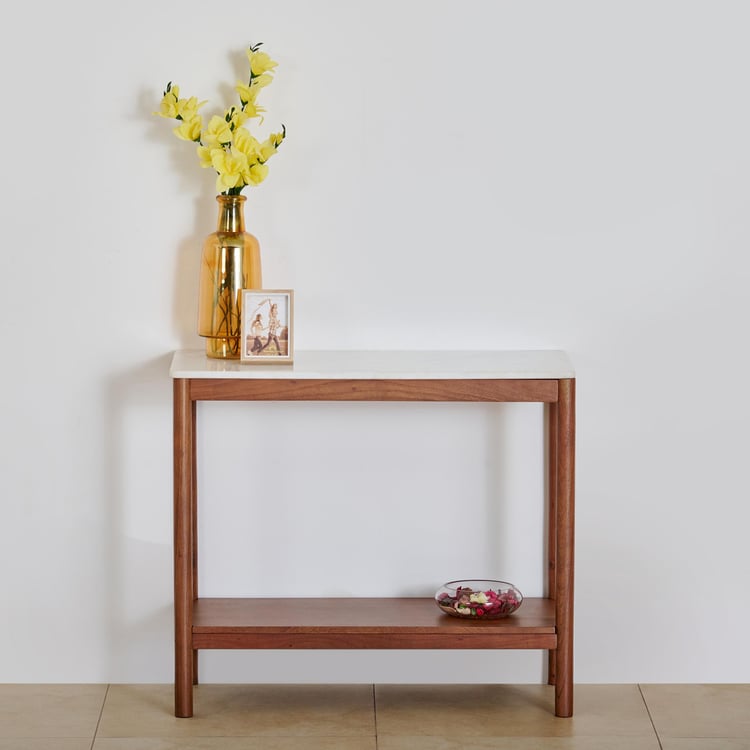 Urban Marble Top Console Table - Brown
