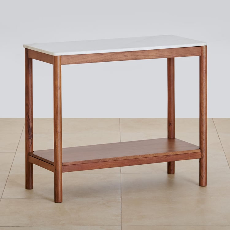 Urban Marble Top Console Table - Brown