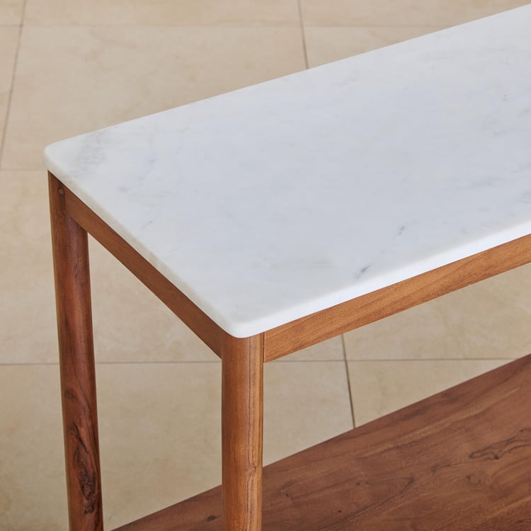 Urban Marble Top Console Table - Brown