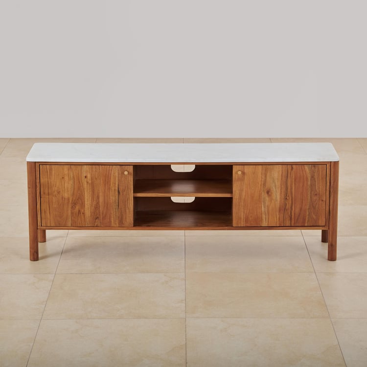 Urban Marble Top TV Unit - Brown