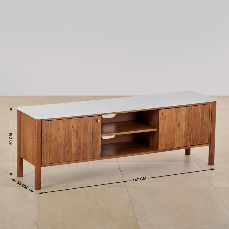Urban Marble Top TV Unit - Brown