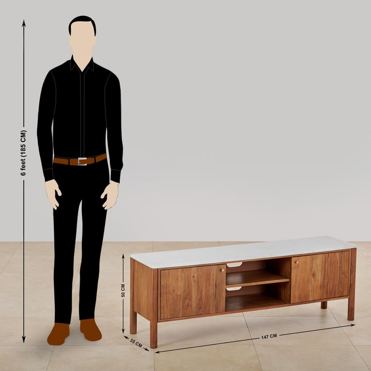 Urban Marble Top TV Unit - Brown