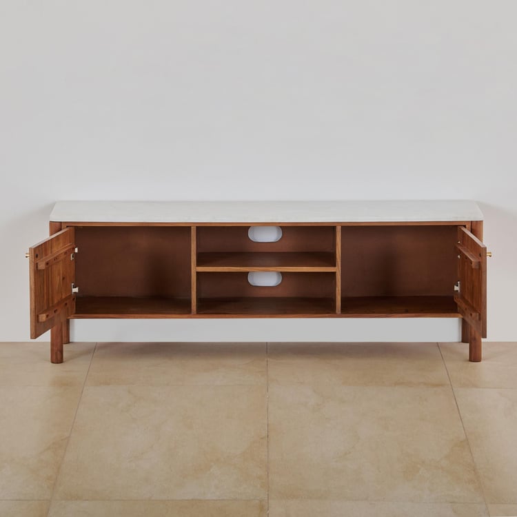 Urban Marble Top TV Unit - Brown