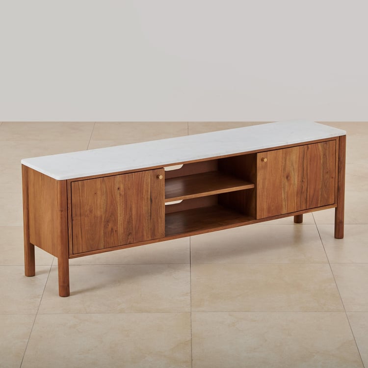 Urban Marble Top TV Unit - Brown