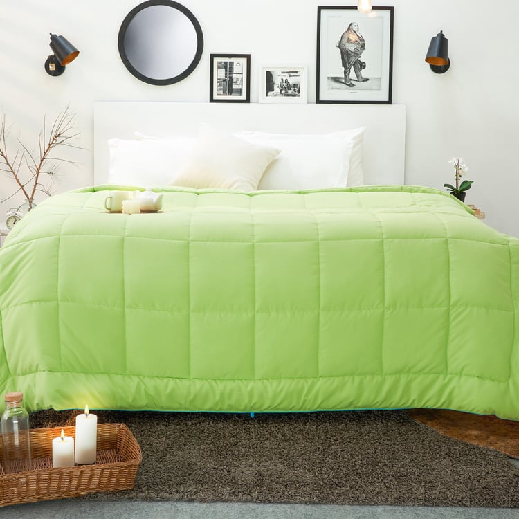 SPACES Silkysoy Green Solid Microfiber King Quilt - 229x274cm