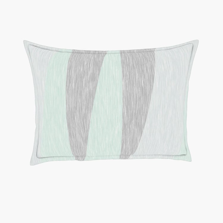 SPACES Geostance Multicolour Printed Cotton King Fitted Bedsheet Set - 183x198cm - 3Pcs