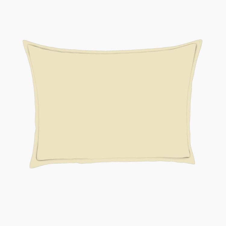 SPACES Essentials Beige Solid Cotton Super King Bedsheet Set - 274x274cm - 3Pcs