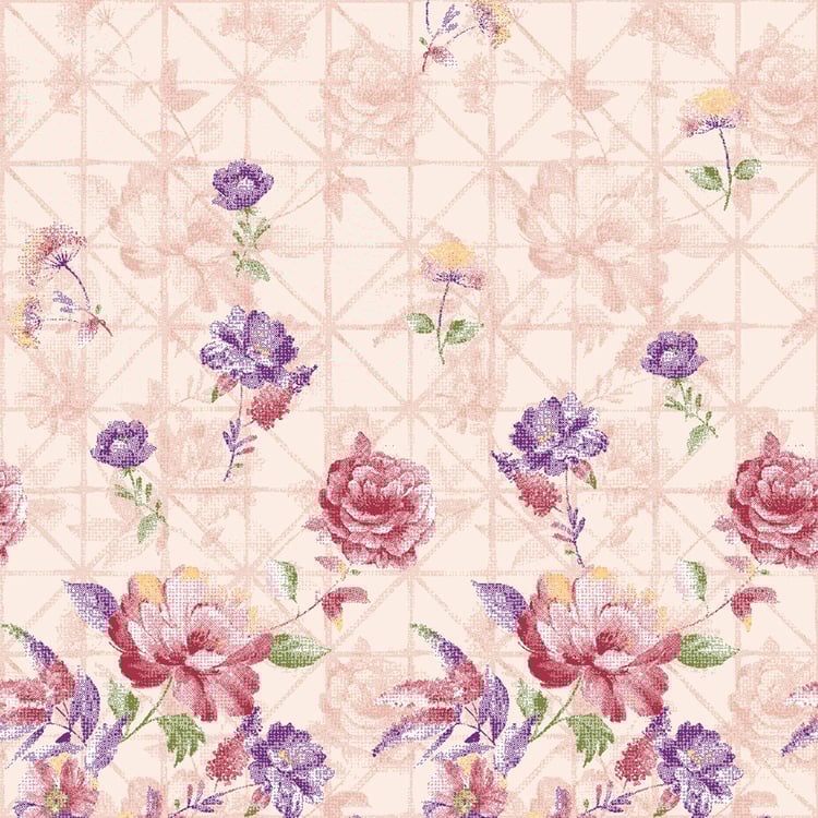 SPACES Bonica Pink Printed Cotton Single Bedsheet Set - 152x224cm - 2Pcs