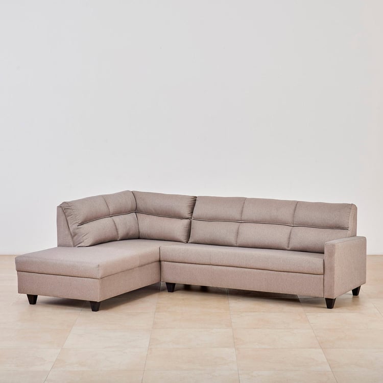 Helios Clary Fabric 3-Seater Left Corner Sofa with Chaise - Beige