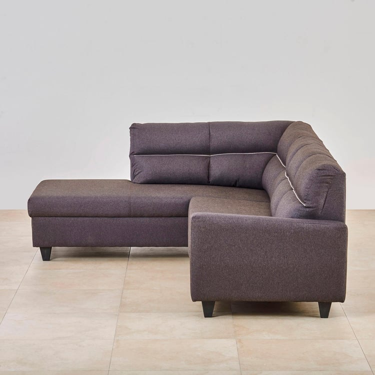 Helios Clary Fabric 3-Seater Left Corner Sofa with Chaise - Brown