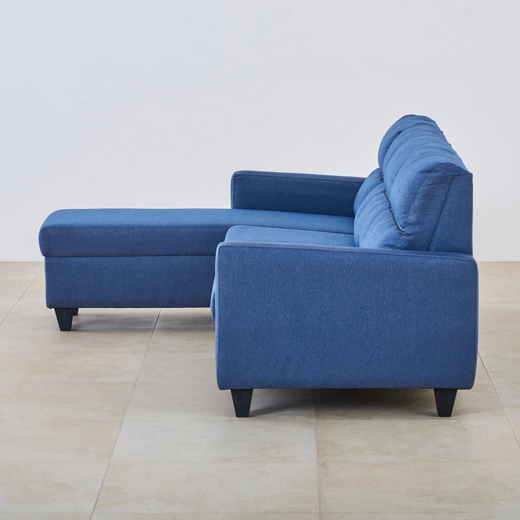 Helios Clary Fabric 3-Seater Left Corner Sofa with Chaise - Blue