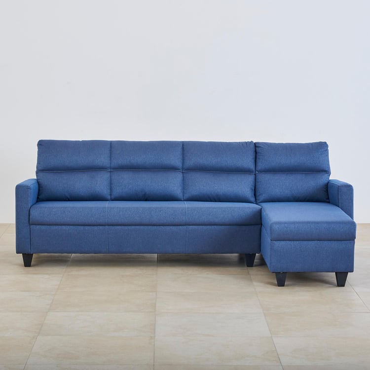 Helios Clary Fabric 3-Seater Right Corner Sofa with Chaise - Blue