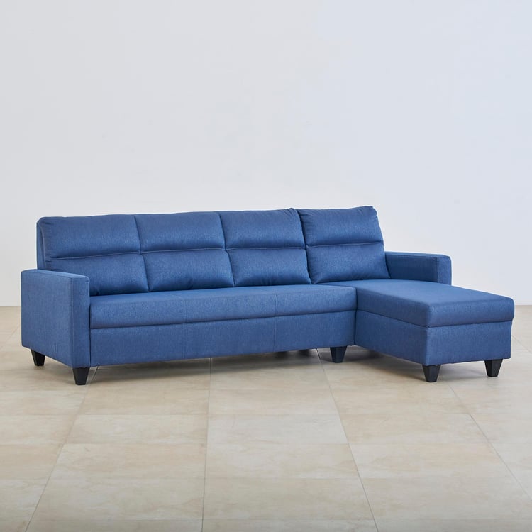 Helios Clary Fabric 3-Seater Right Corner Sofa with Chaise - Blue