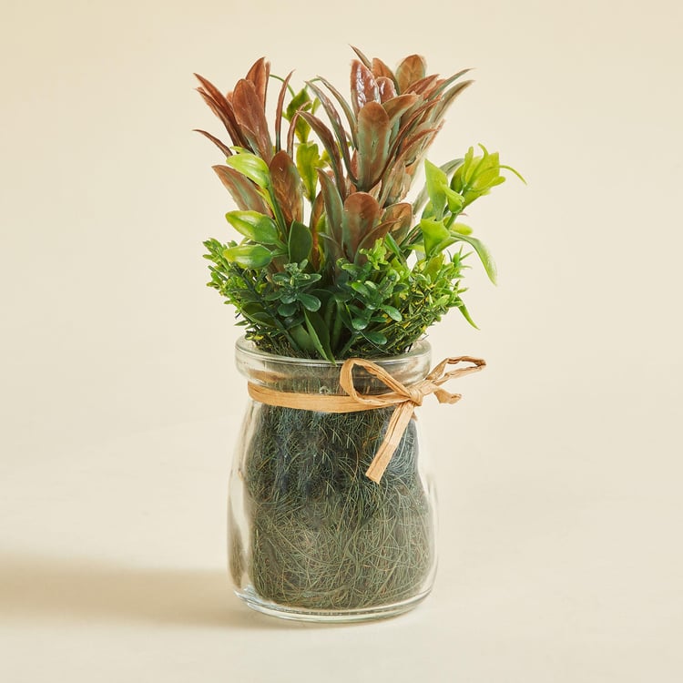 Gardenia Artificial Plants in Glass Vase