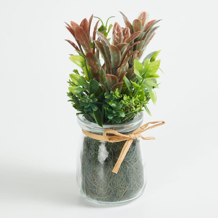 Gardenia Artificial Plants in Glass Vase