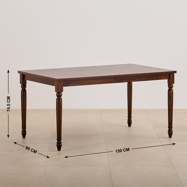 Helios Zoe Solid Wood 6-Seater Dining Table - Brown