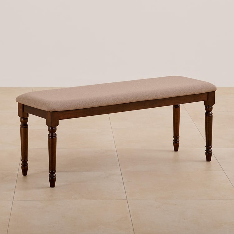 Helios Zoe Fabric Dining Bench - Brown