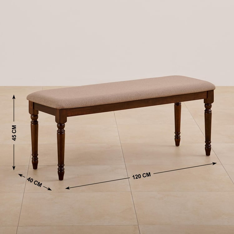 Helios Zoe Fabric Dining Bench - Brown