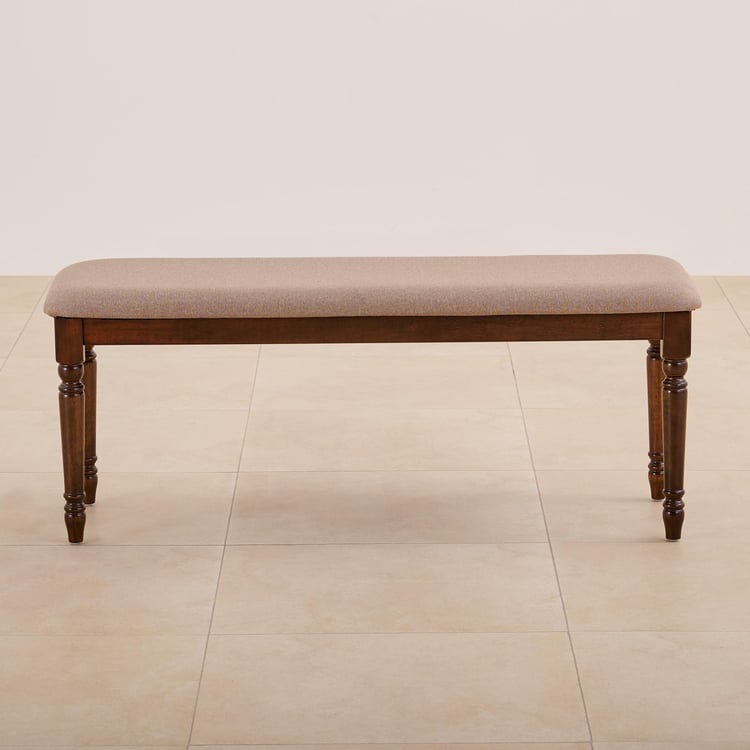 Helios Zoe Fabric Dining Bench - Brown