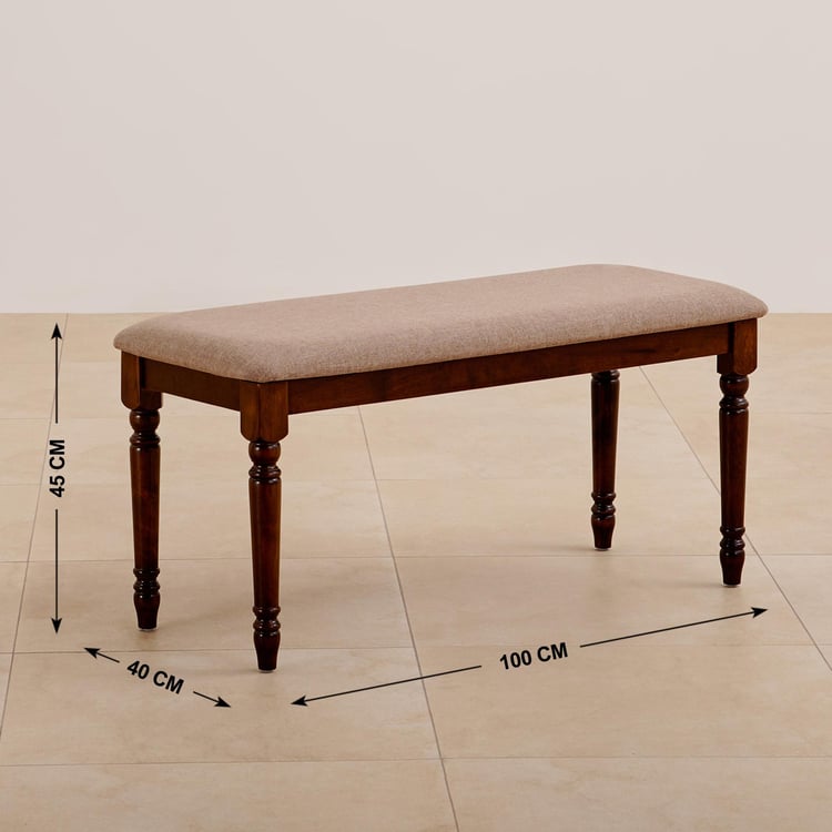 Helios Zoe Fabric Dining Bench - Brown