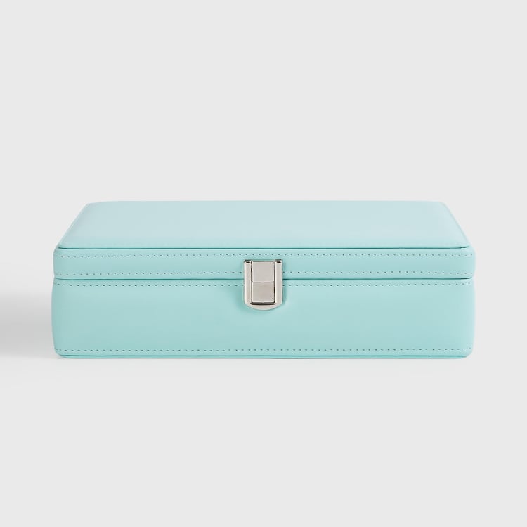 Regan Teal Solid Wooden Jewellery Box