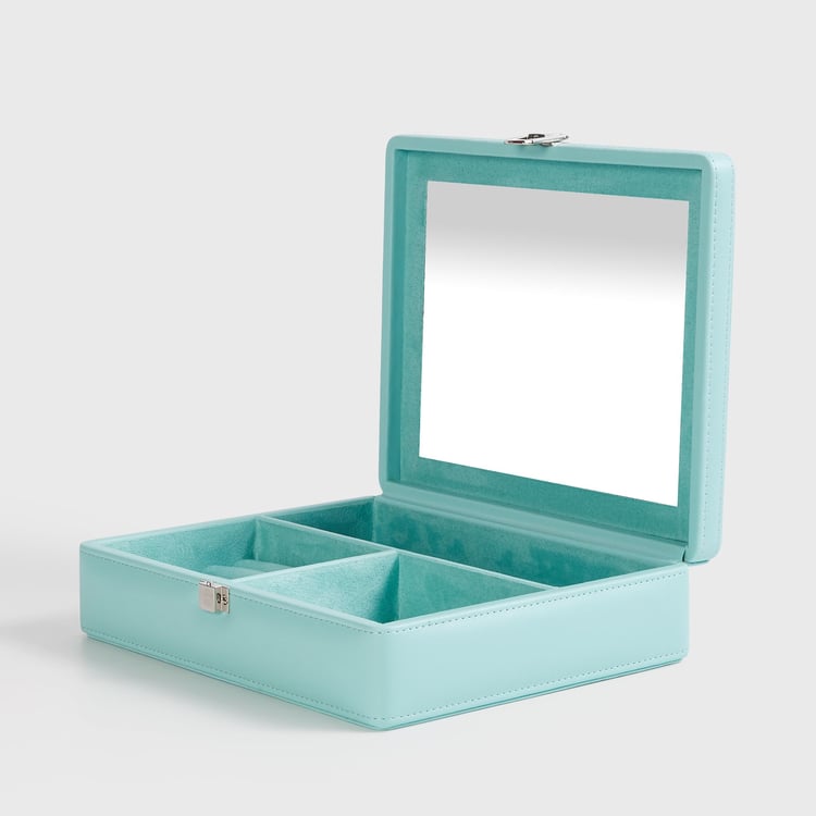 Regan Teal Solid Wooden Jewellery Box