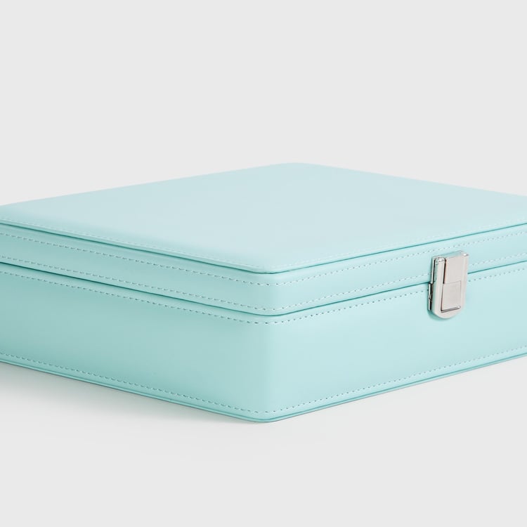 Regan Teal Solid Wooden Jewellery Box