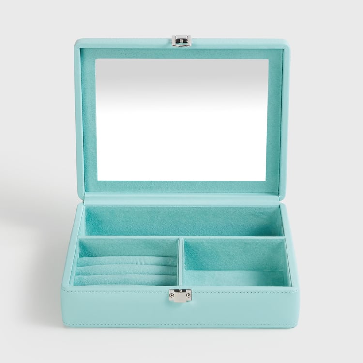 Regan Teal Solid Wooden Jewellery Box