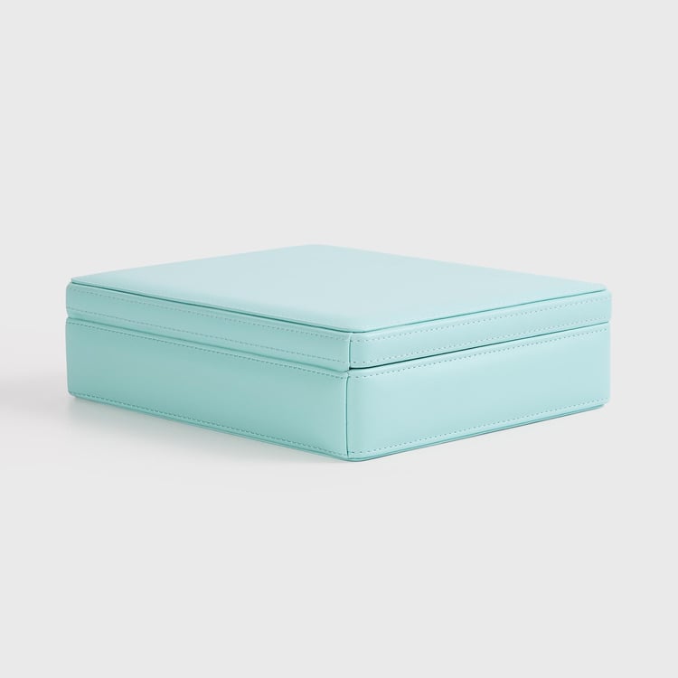 Regan Teal Solid Wooden Jewellery Box