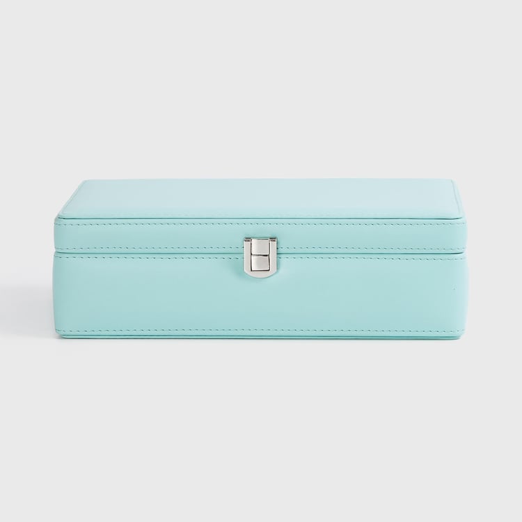 Regan Teal Solid Jewellery Box with Lid - 23.5x15x5.5cm