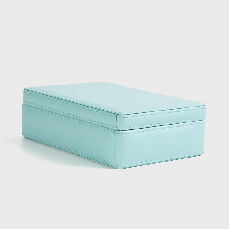 Regan Teal Solid Jewellery Box with Lid - 23.5x15x5.5cm