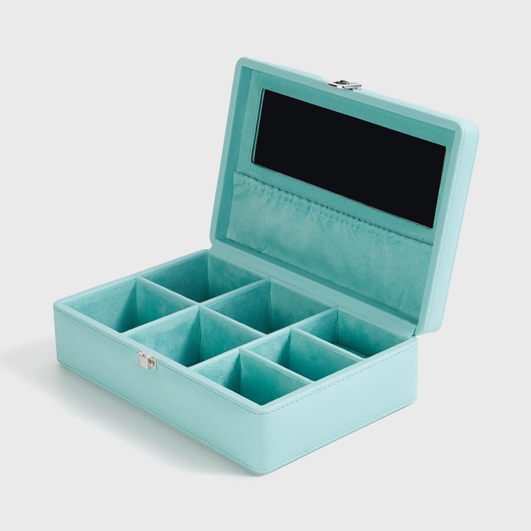 Regan Teal Solid Jewellery Box with Lid - 23.5x15x5.5cm