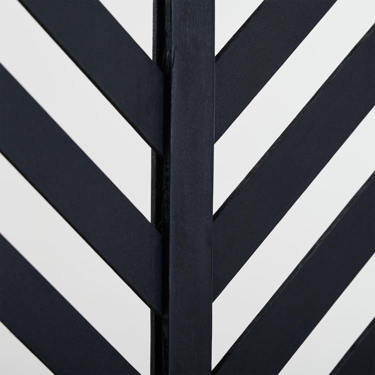 Kiro Mango Wood Folding Room Divider - Black