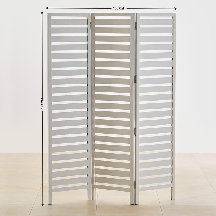 Polaris Mango Wood Folding Room Divider - White