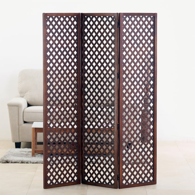 Rio Mango Wood Folding Room Divider - Brown