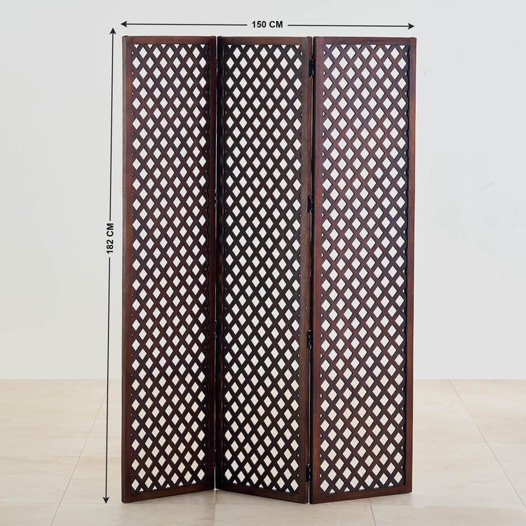 Rio Mango Wood Folding Room Divider - Brown