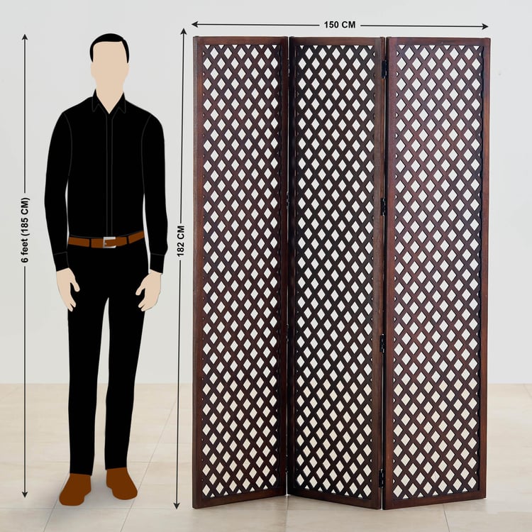 Rio Mango Wood Folding Room Divider - Brown