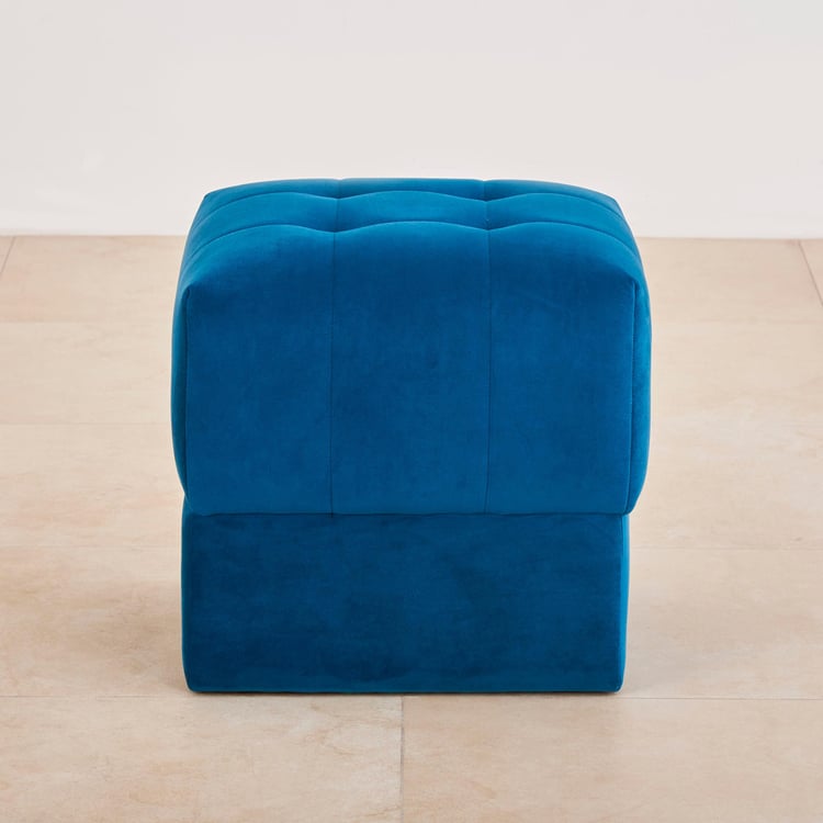 Velvetica Fabric Ottoman - Blue