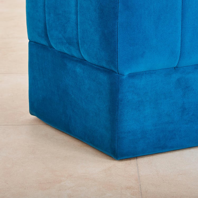 Velvetica Fabric Ottoman - Blue